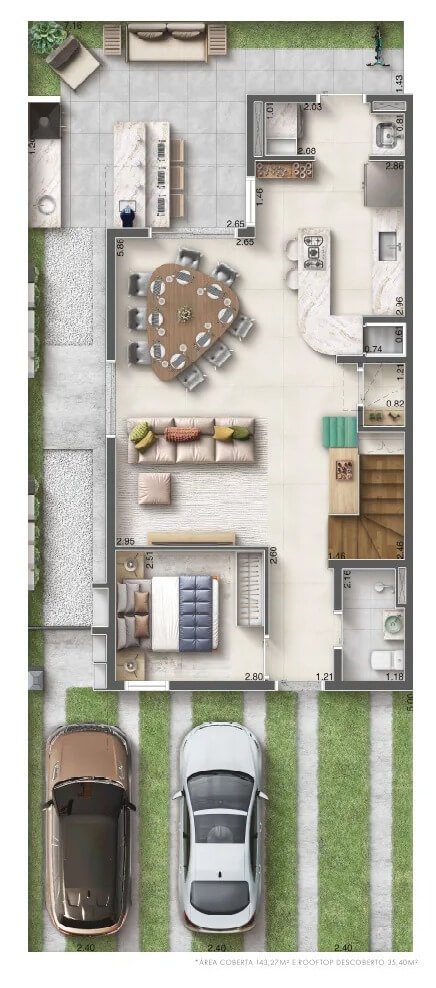 Planta 178 térreo opção dormitório